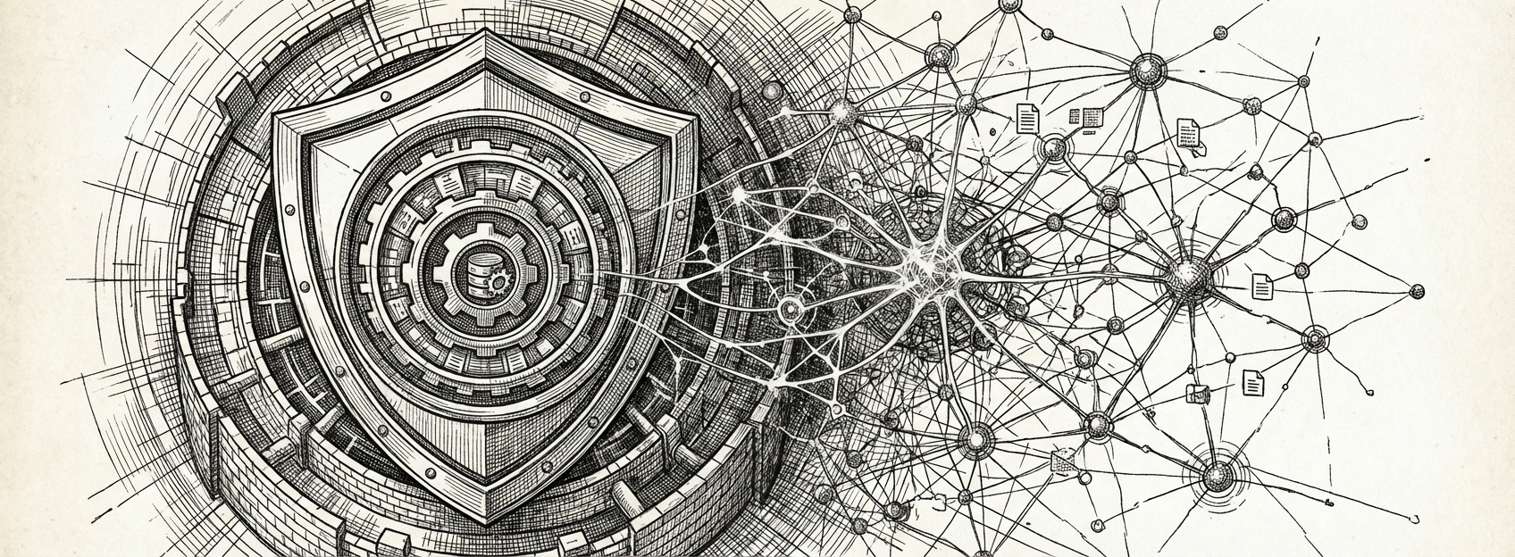 NemoClaw enterprise autonomous agent security architecture shield dissolving into network nodes