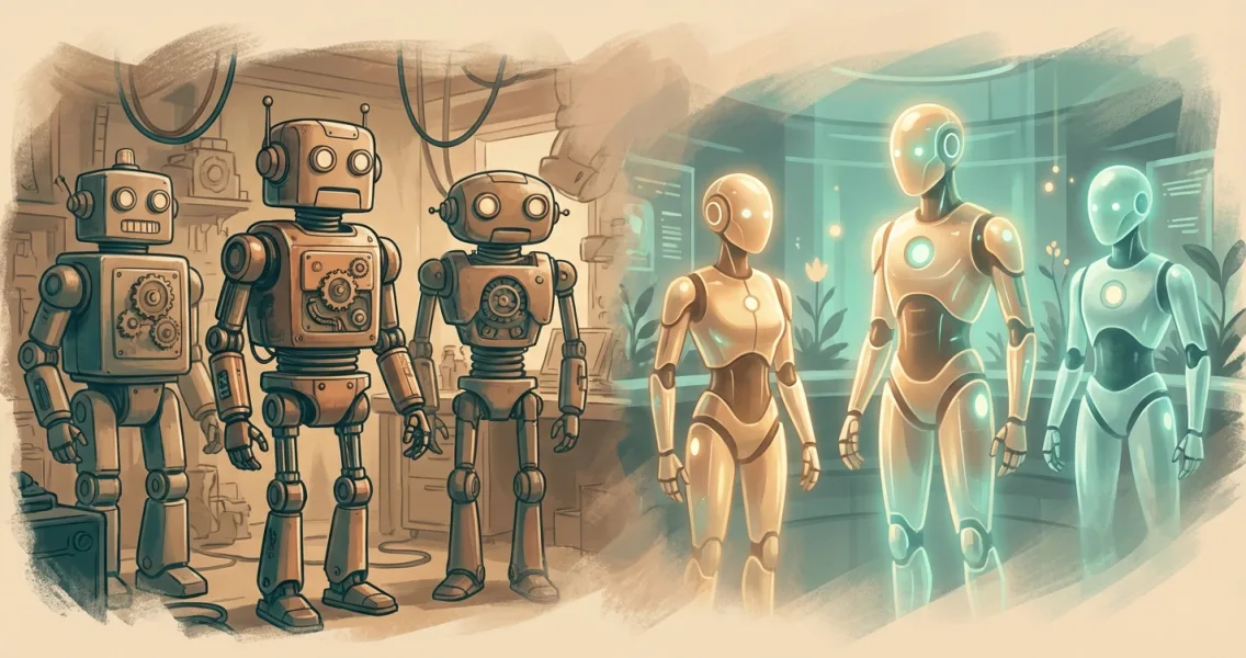 Illustrated comparison of AI marketing agent platforms arranged in a review layout - warm editorial style