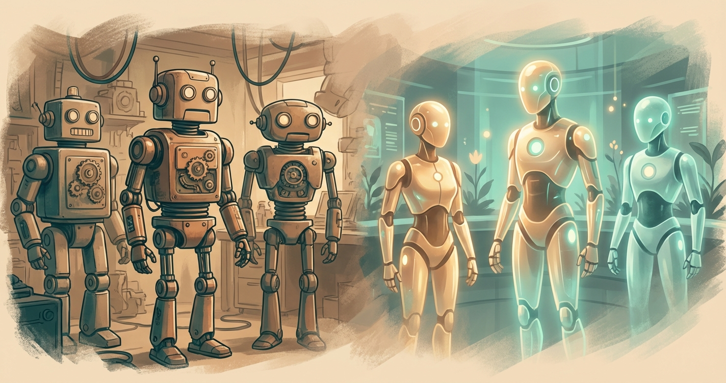 Illustrated comparison of AI marketing agent platforms arranged in a review layout - warm editorial style