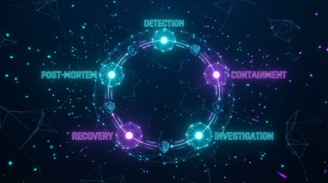 5-step incident response workflow from detection to recovery