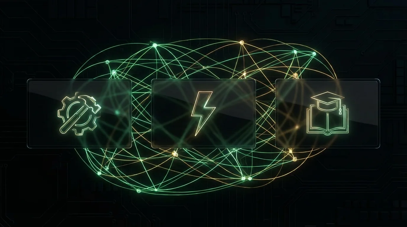 Abstract technical illustration of agentic AI systems
