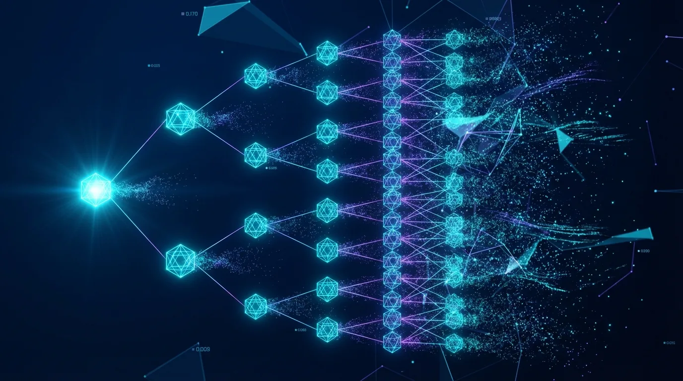 AI agent scaling - single node replicating into distributed network for agency operations