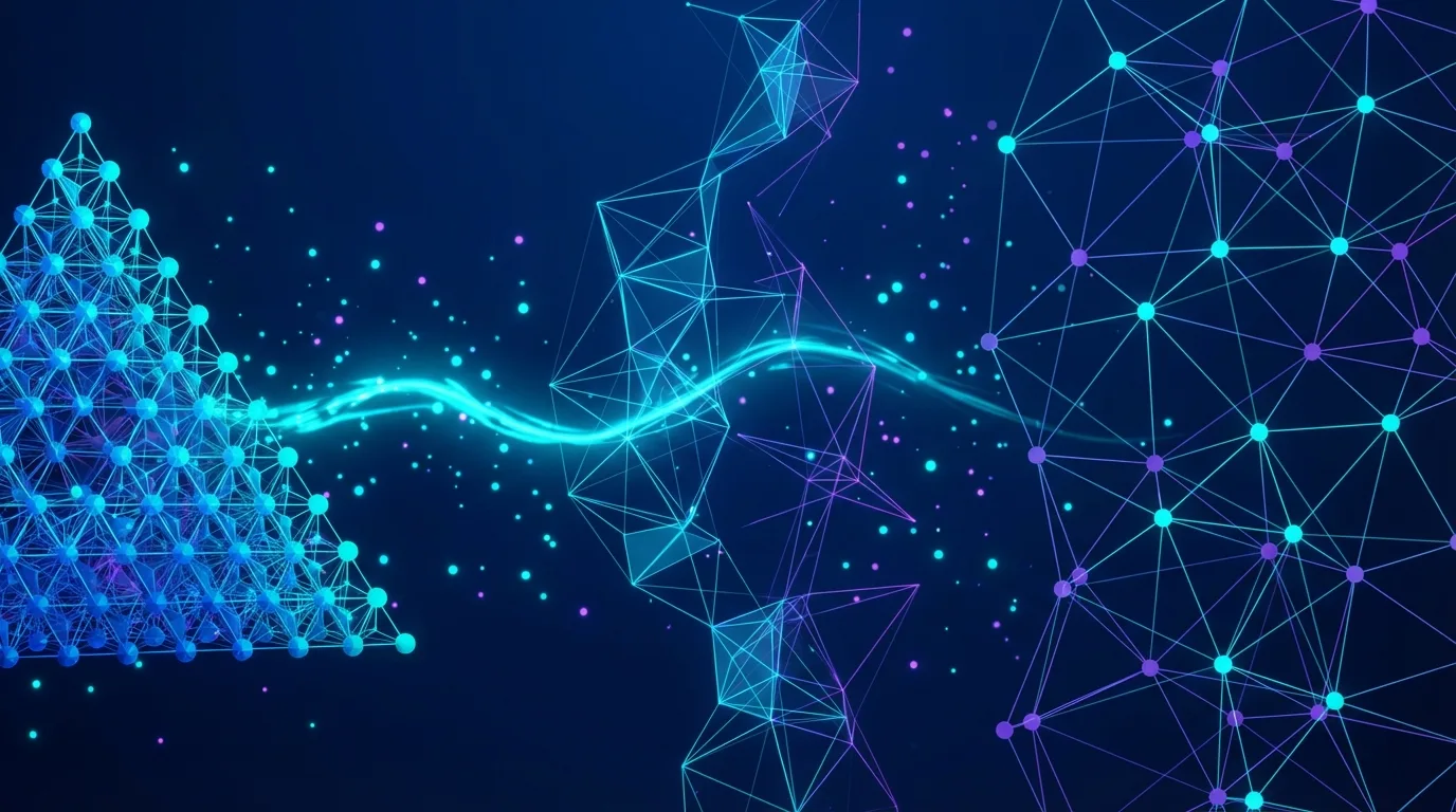 Agency transition pathway from traditional pyramid to distributed agentic network