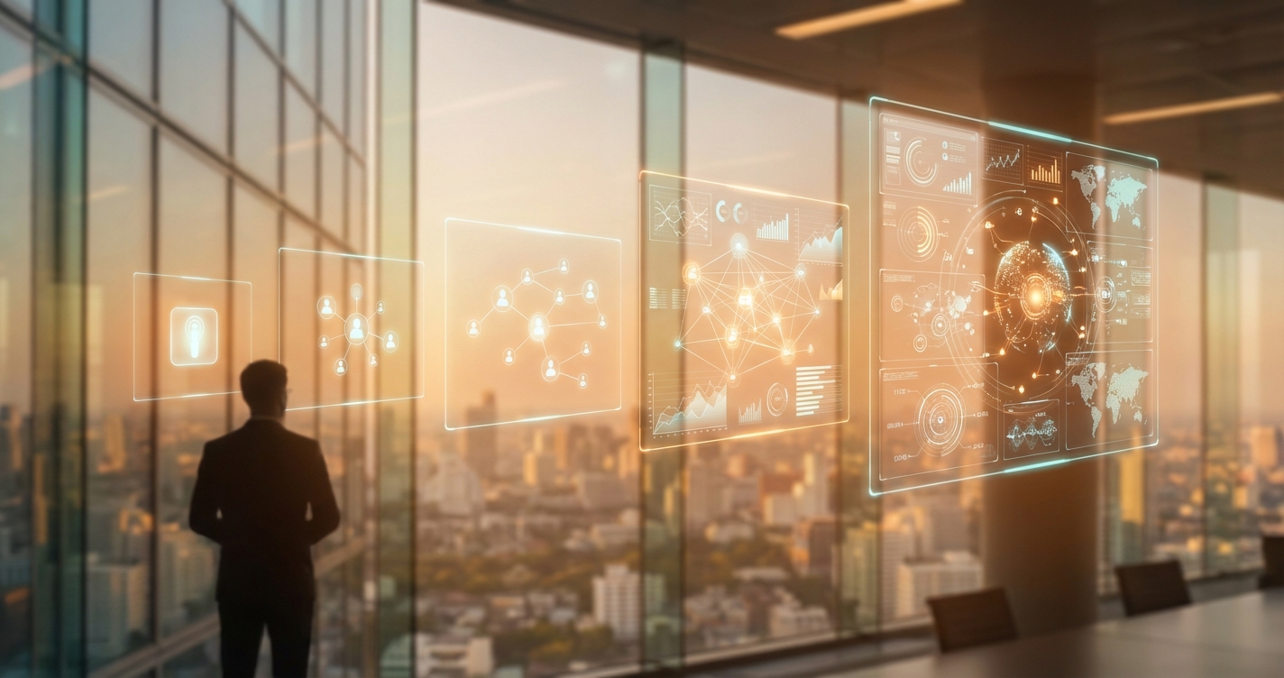Five-level AI sophistication spectrum showing progression from basic ChatGPT use to autonomous multi-agent systems