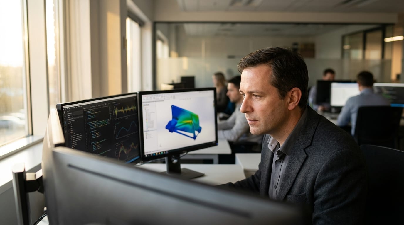 Technical director reviewing agentic coding output — one person orchestrating 13 AI agents in production software development
