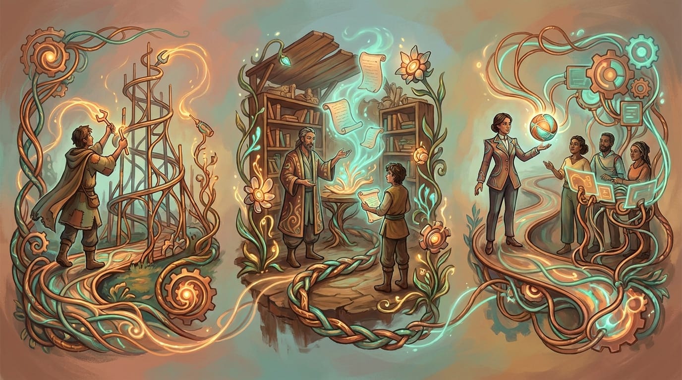 Three illustrated paths for agentic engineering investment in 2026: build in-house, train your team, or partner with practitioners