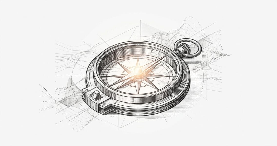 Stylized abstract node compass representing precise GEO metrics