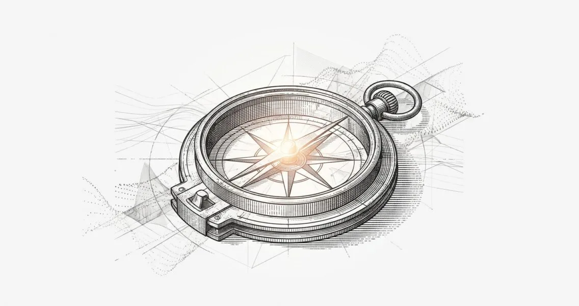 Stylized abstract node compass representing precise GEO metrics